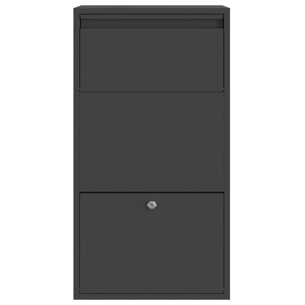 Pakke drop boks med opbevaring Sort 44 x 22 x 82 cm Stål