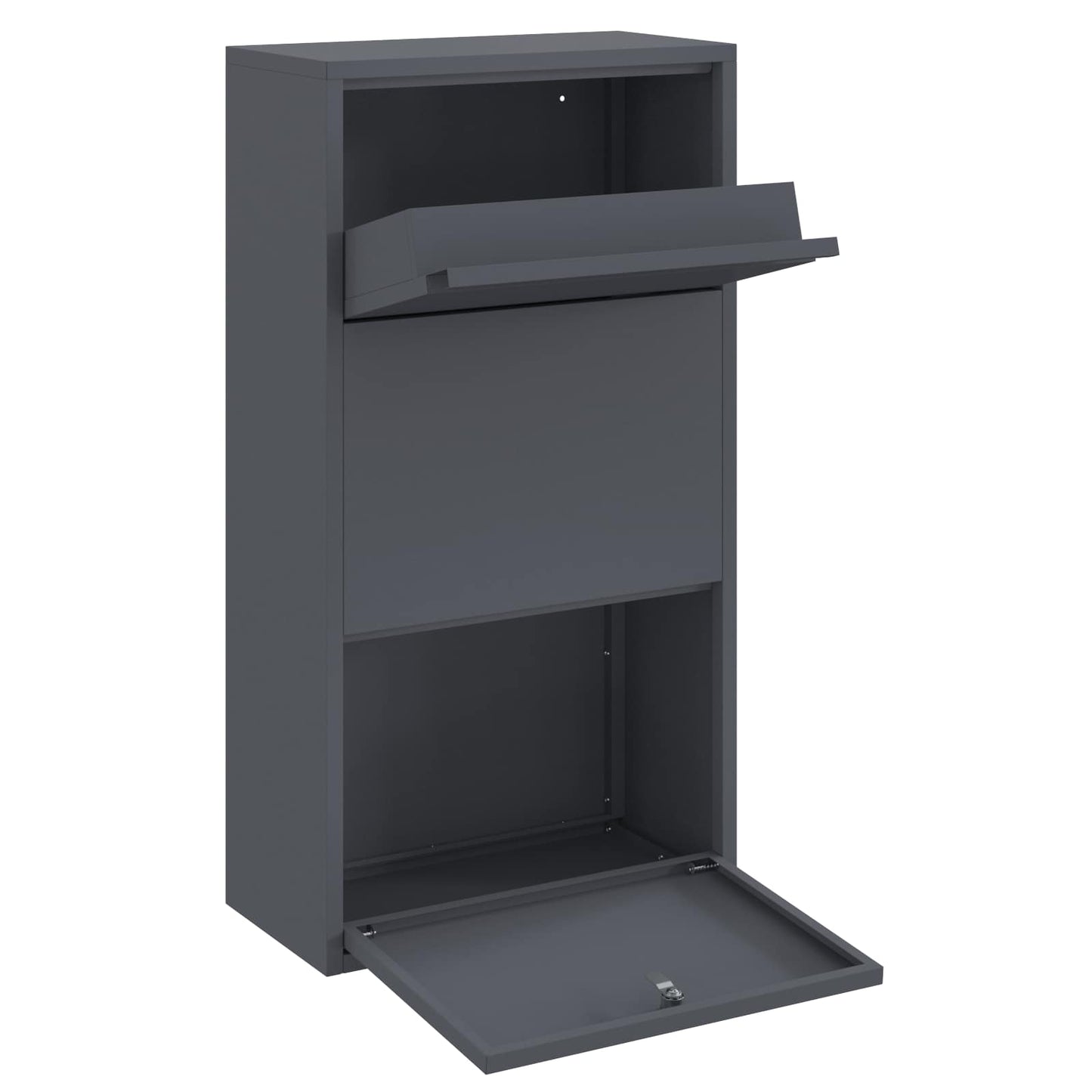 Pakke drop boks med opbevaring Antracit 44 x 22 x 82 cm Stål