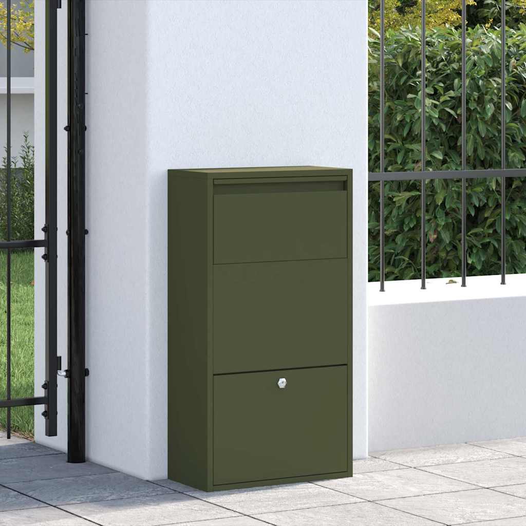 Pakke drop boks med opbevaring Oliven grøn 44 x 22 x 82 cm Stål
