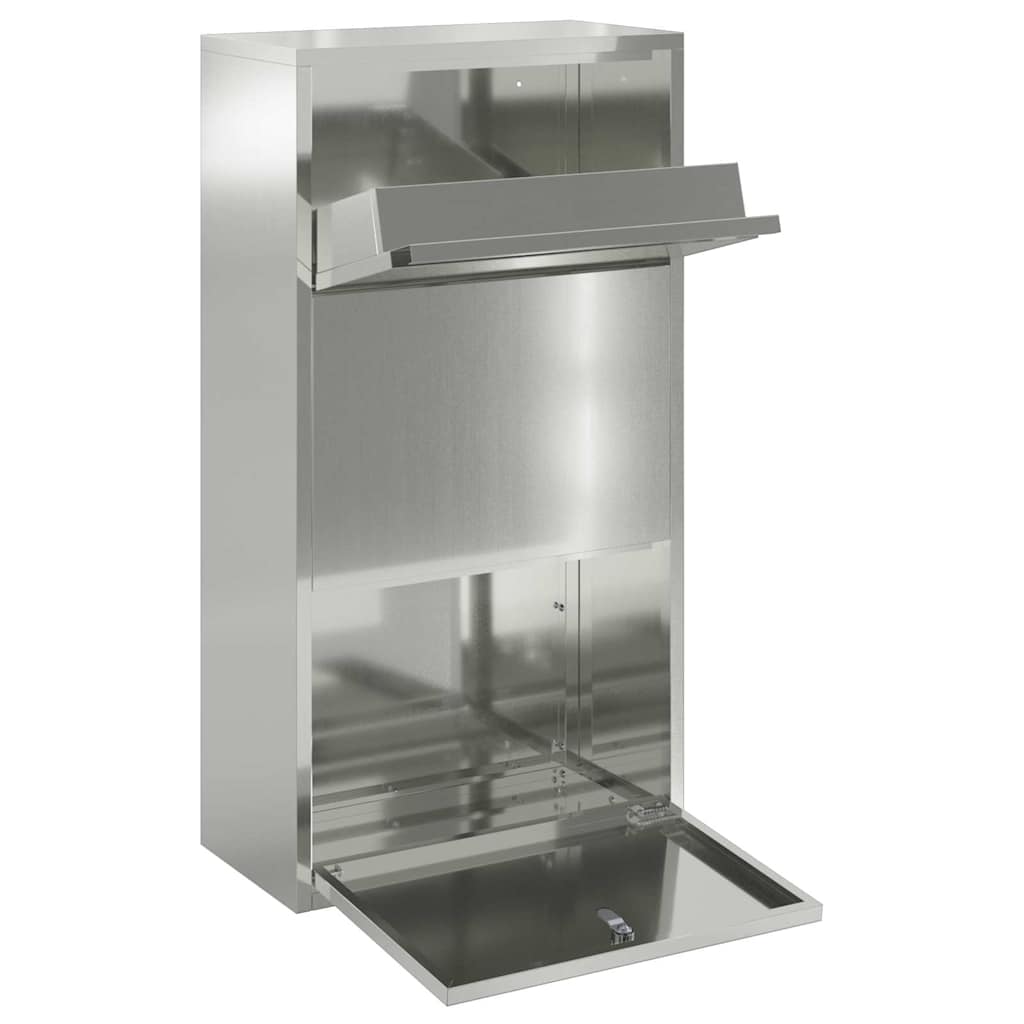 Pakke drop boks med dør Sølv 44 x 22 x 82 cm Galvaniseret stål