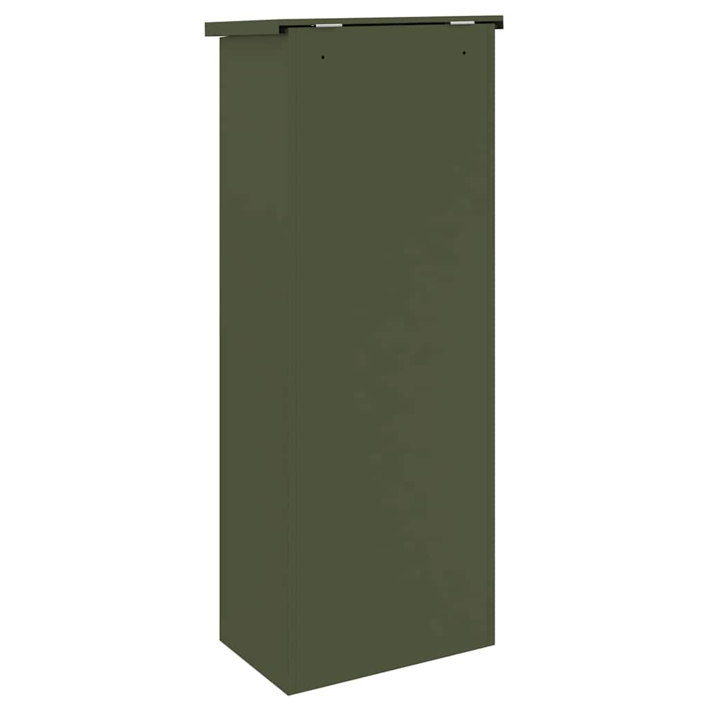 Pakke drop boks med dør Olivengrøn 44,5 x 29 x 110,5 cm Stål