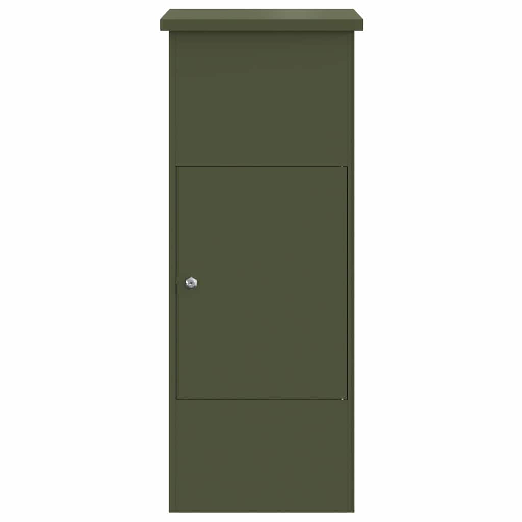 Pakke drop boks med dør Olivengrøn 44,5 x 29 x 110,5 cm Stål