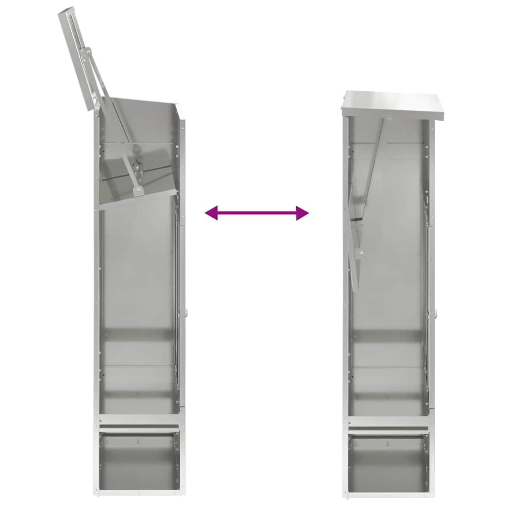 Pakke drop boks Sort 44,5 x 29 x 110,5 cm Galvaniseret stål