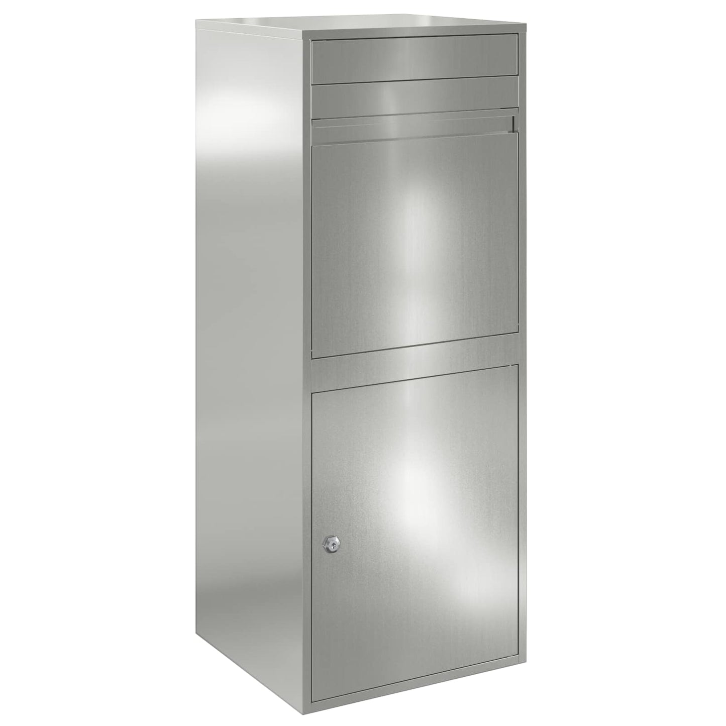 Pakke drop boks med dør Sølv 41 x 38 x 103 cm Galvaniseret stål