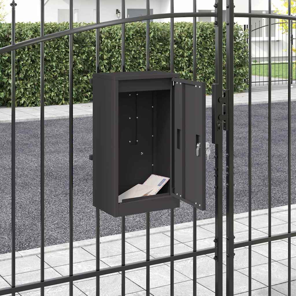 postkasse med opbevaring med dør Sort 30 x 20 x 55 cm Stål