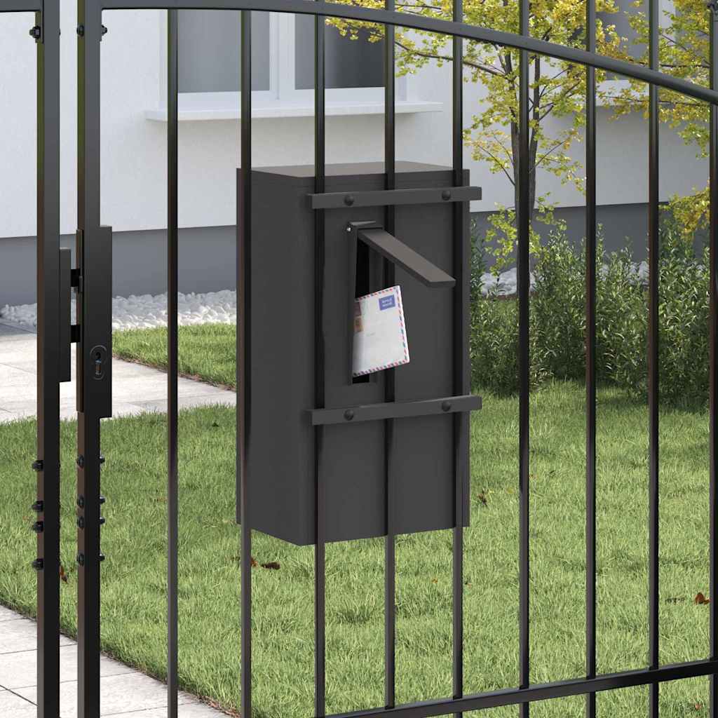 postkasse med opbevaring med dør Sort 30 x 20 x 55 cm Stål