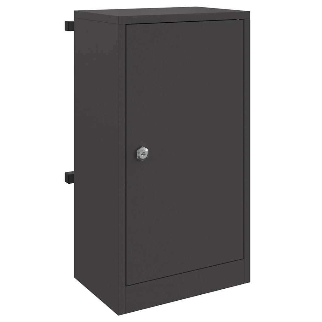 postkasse med opbevaring med dør Sort 30 x 20 x 55 cm Stål