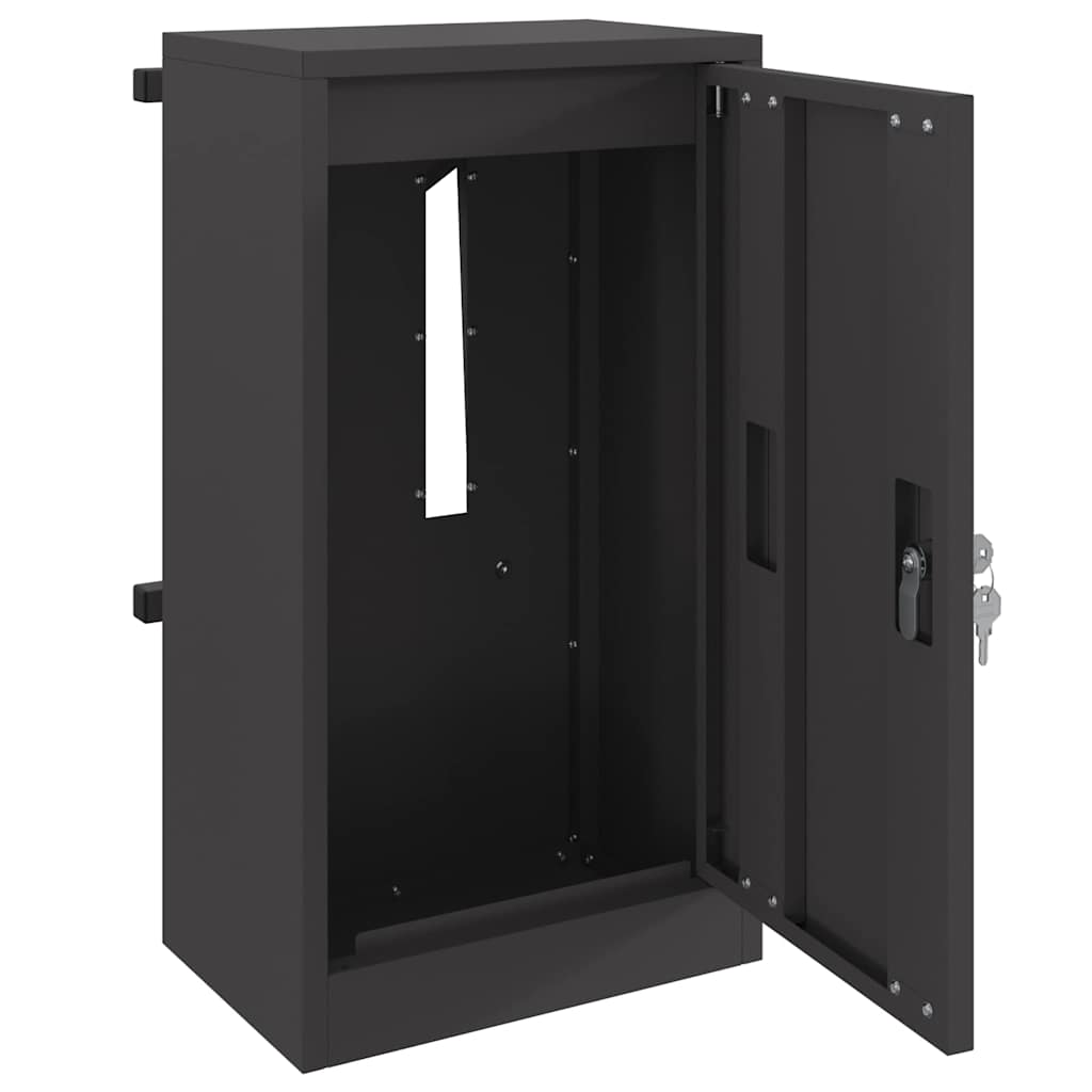 postkasse med opbevaring med dør Sort 30 x 20 x 55 cm Stål