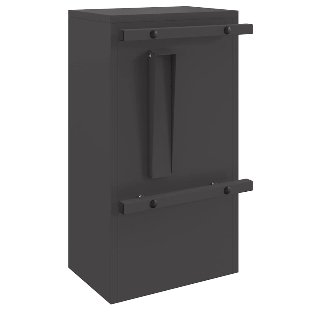 postkasse med opbevaring med dør Sort 30 x 20 x 55 cm Stål