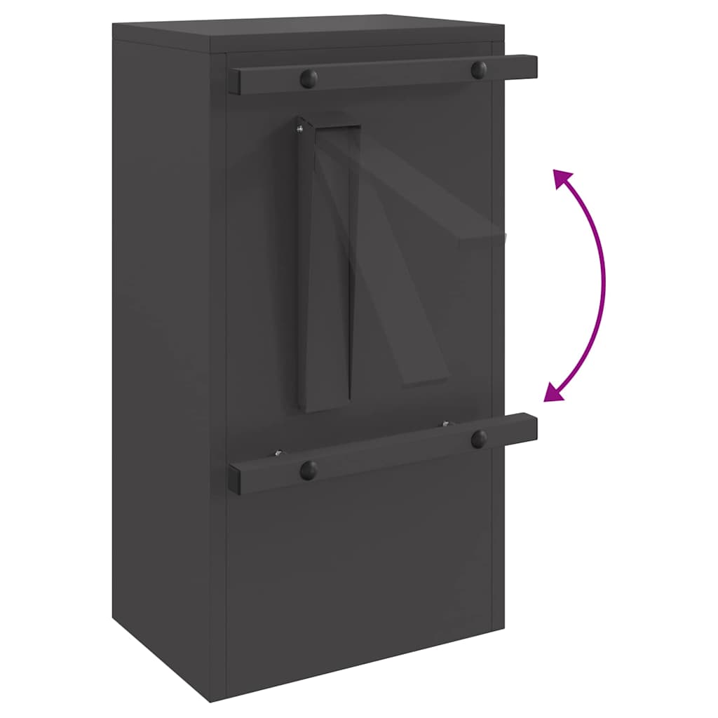 postkasse med opbevaring med dør Sort 30 x 20 x 55 cm Stål