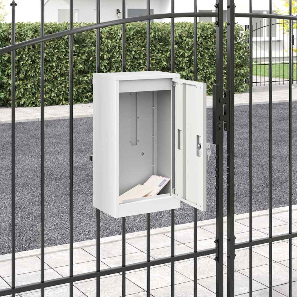 postkasse med opbevaring med dør Hvid 30 x 20 x 55 cm Stål