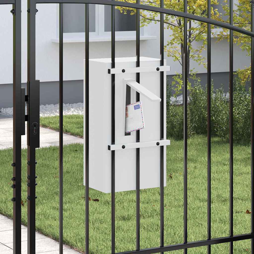 postkasse med opbevaring med dør Hvid 30 x 20 x 55 cm Stål