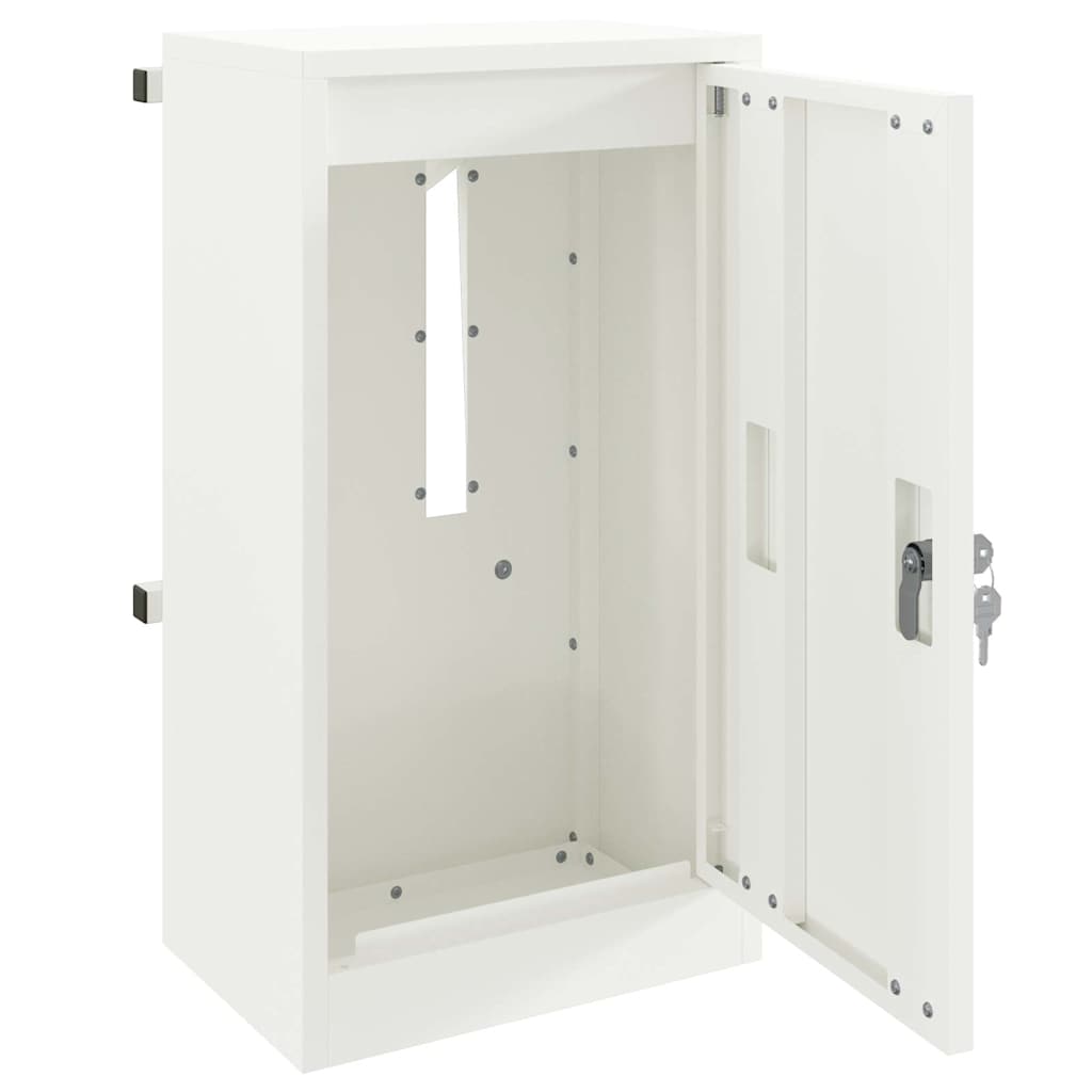 postkasse med opbevaring med dør Hvid 30 x 20 x 55 cm Stål