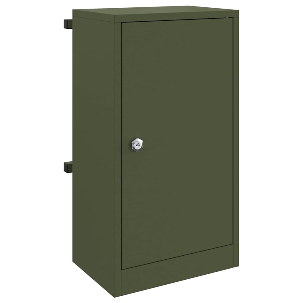 postkasse med opbevaring Olivengrøn 30 x 20 x 55 cm Stål