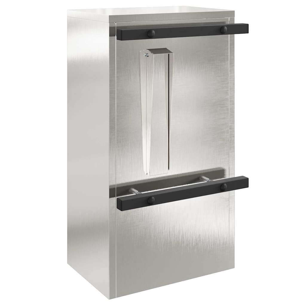 postkasse med opbevaring Sølv 30 x 20 x 55 cm Rustfrit stål