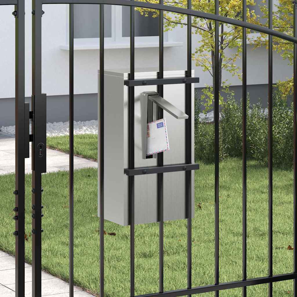 postkasse med opbevaring Sort 30 x 20 x 55 cm Galvaniseret stål