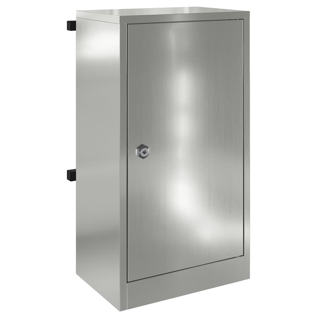 postkasse med opbevaring Sort 30 x 20 x 55 cm Galvaniseret stål