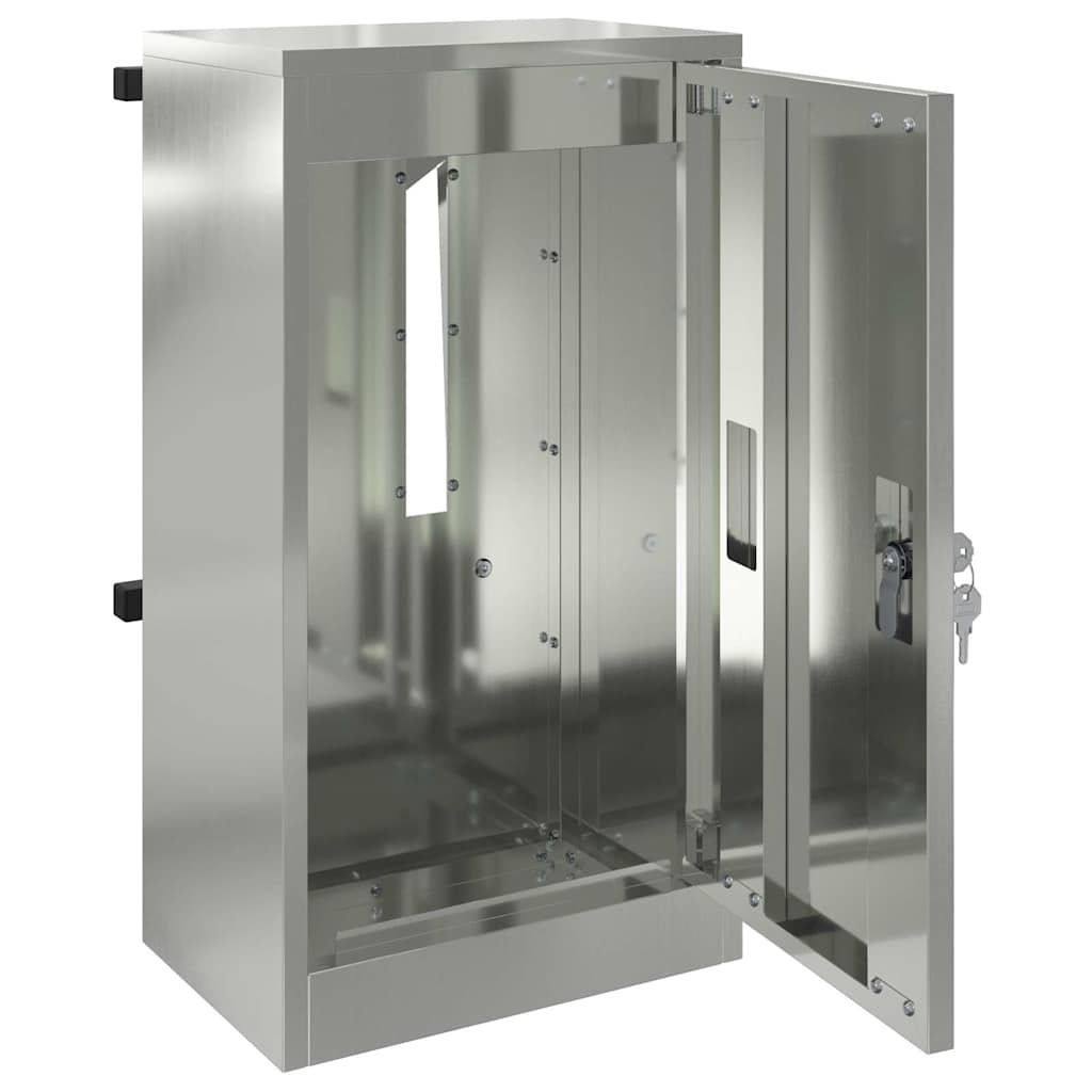 postkasse med opbevaring Sort 30 x 20 x 55 cm Galvaniseret stål