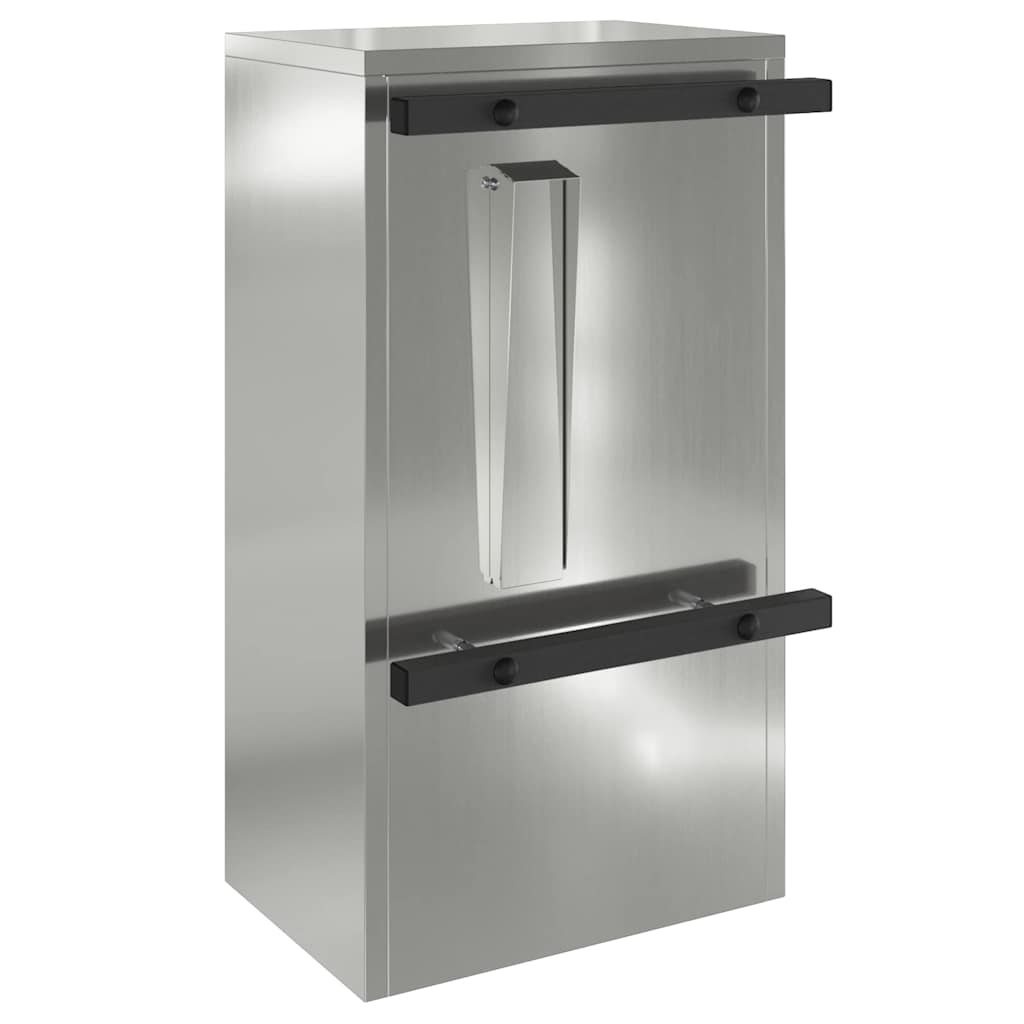 postkasse med opbevaring Sort 30 x 20 x 55 cm Galvaniseret stål