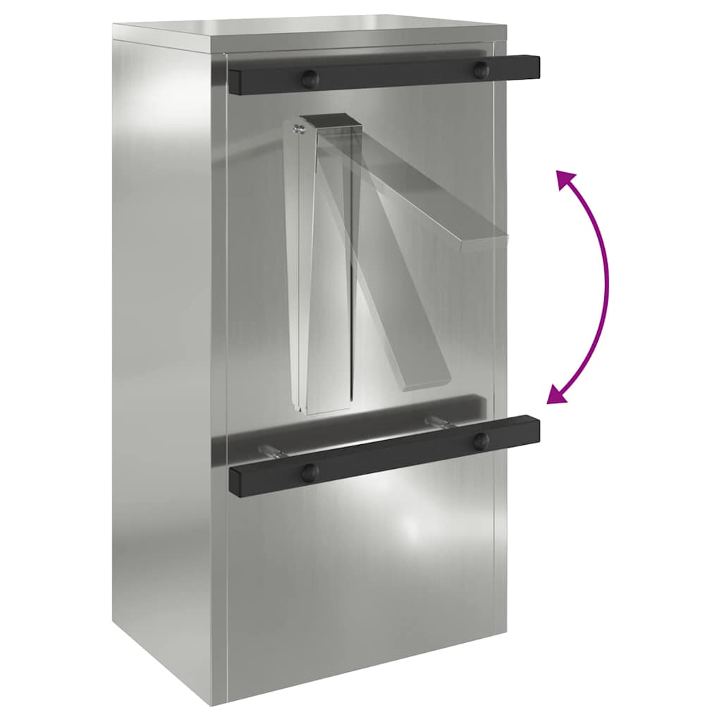 postkasse med opbevaring Sort 30 x 20 x 55 cm Galvaniseret stål