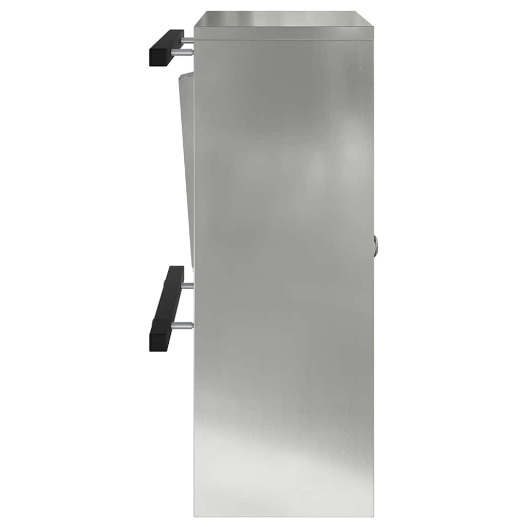 postkasse med opbevaring Sort 30 x 20 x 55 cm Galvaniseret stål
