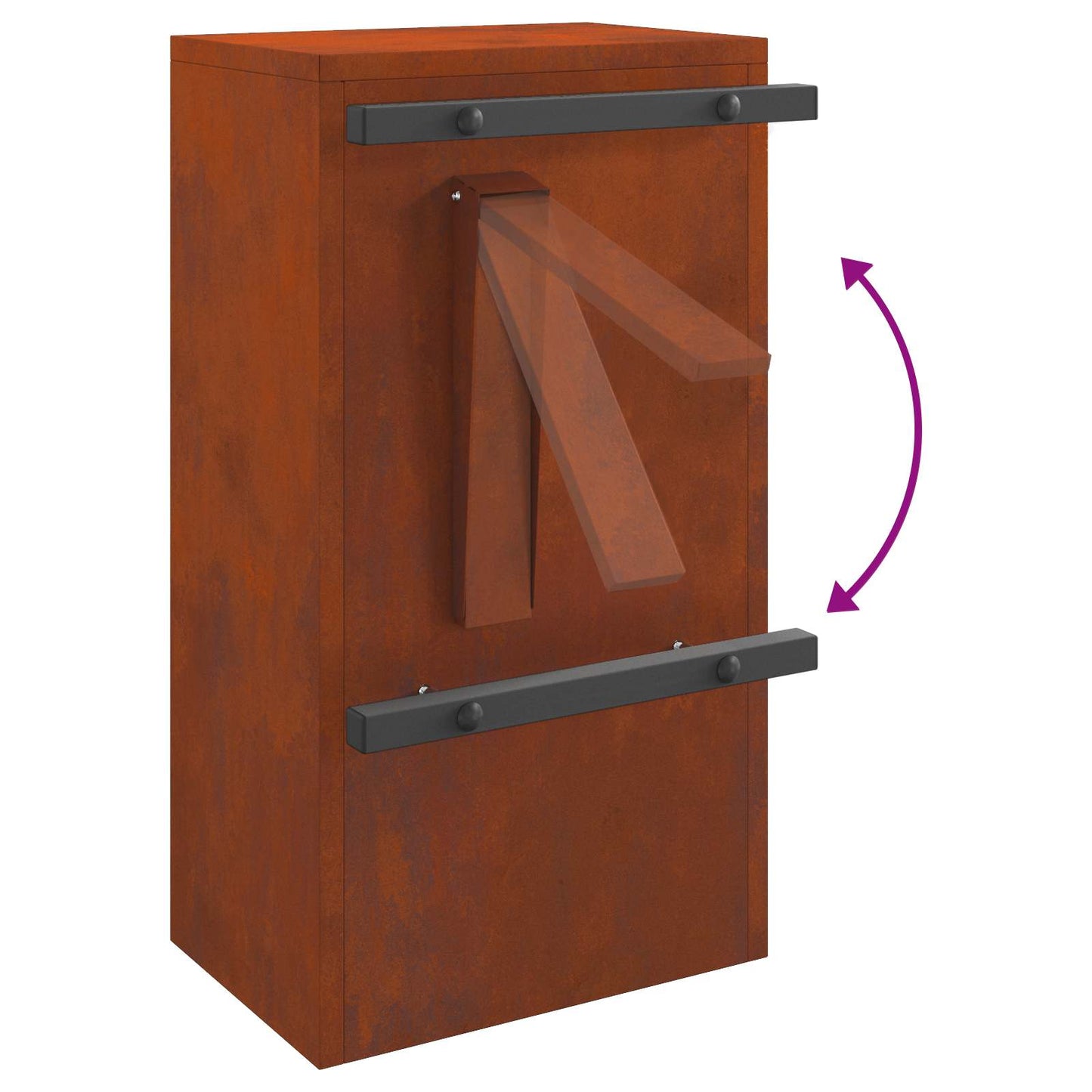 postkasse med opbevaring Rusten 30 x 20 x 55 cm Cortenstål
