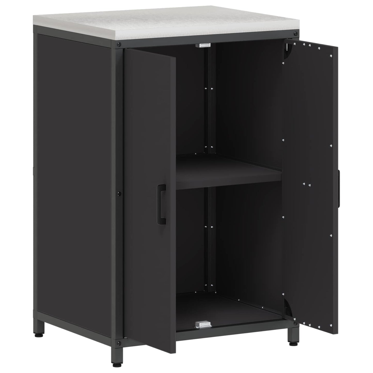 Køkken opbevaringsskab HATTEM Sort 60 x 50 x 92 cm Stål