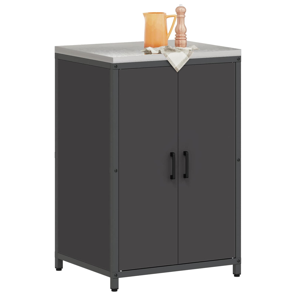 Køkken opbevaringsskab HATTEM Sort 60 x 50 x 92 cm Stål
