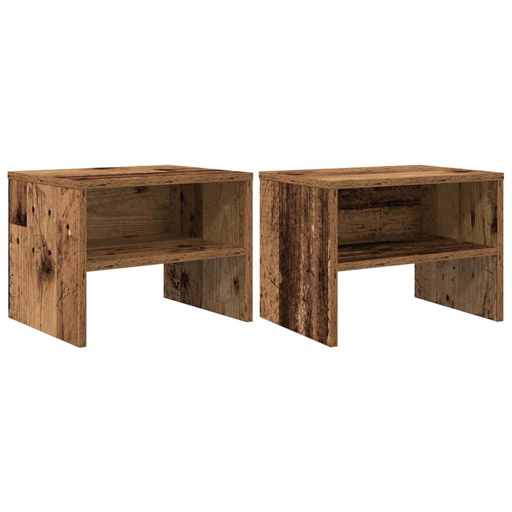 Natskab 2 stk. Gammelt træ 40 x 30 x 30 cm Konstrueret træ