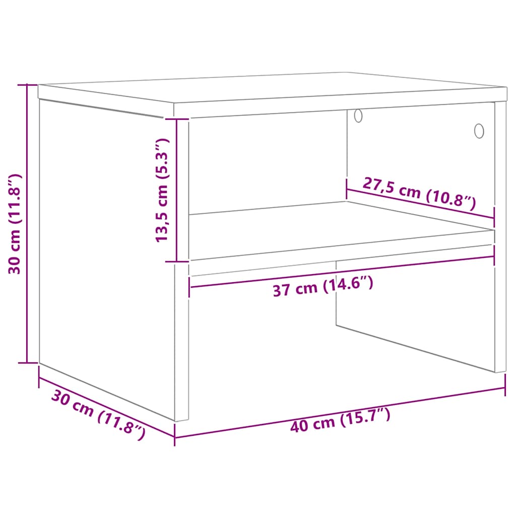 Natskab 2 stk. Gammelt træ 40 x 30 x 30 cm Konstrueret træ