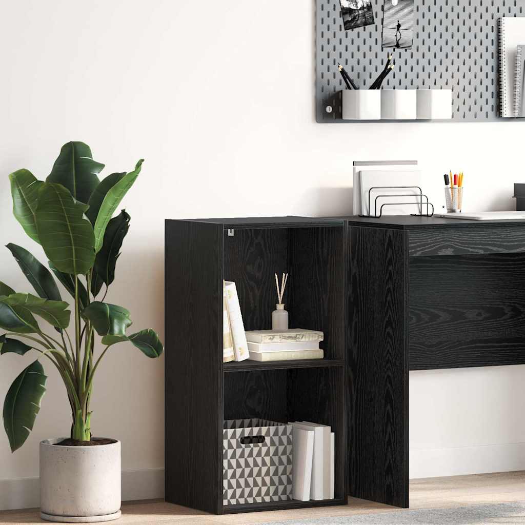 Bogreol 2 niveauer 40 x 30 x 77 cm Konstrueret træ Sort eg