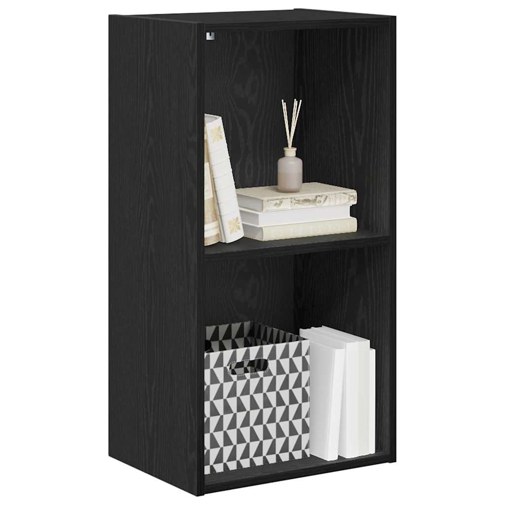 Bogreol 2 niveauer 40 x 30 x 77 cm Konstrueret træ Sort eg
