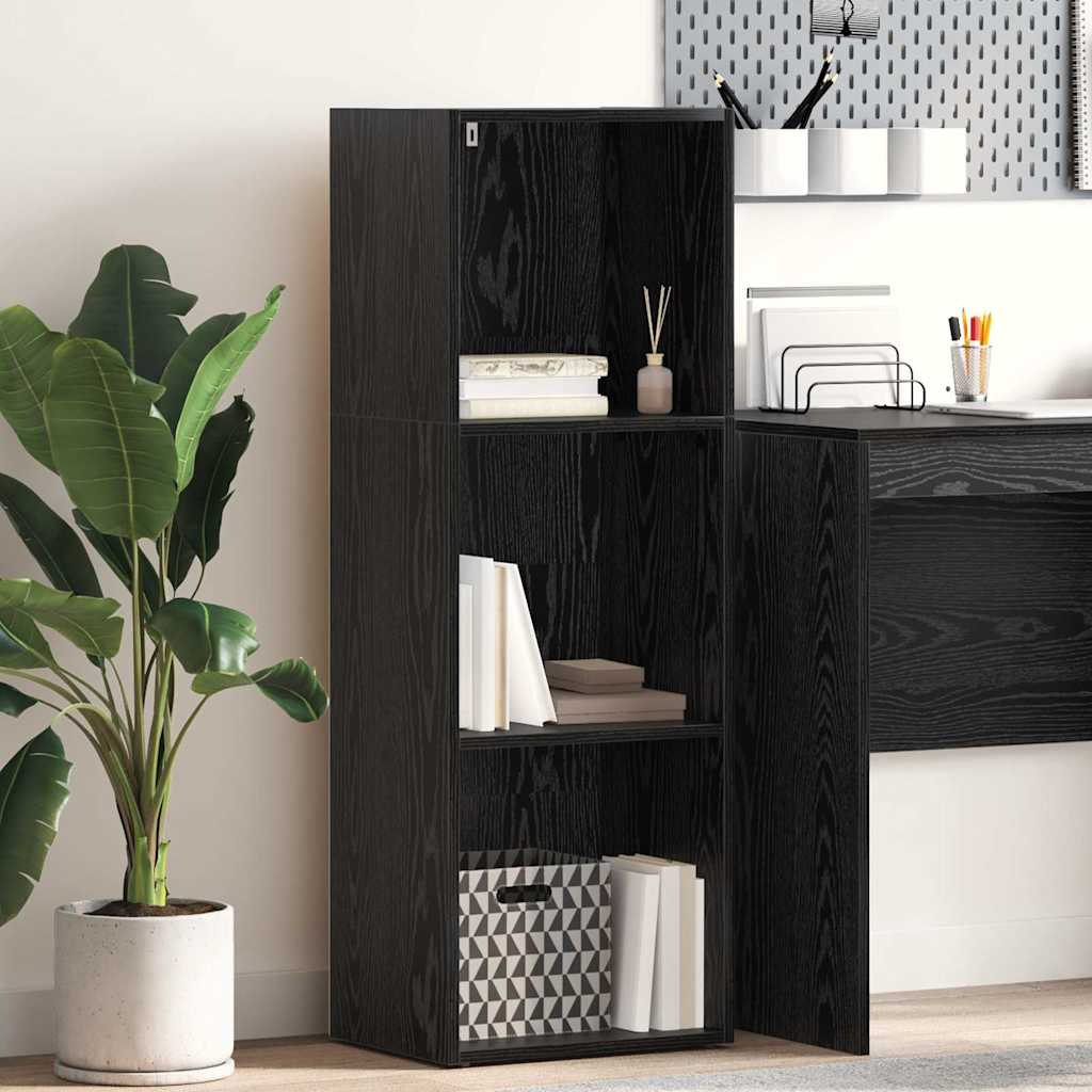 Bogreol 3 niveauer 40 x 30 x 114 cm Konstrueret træ Sort eg