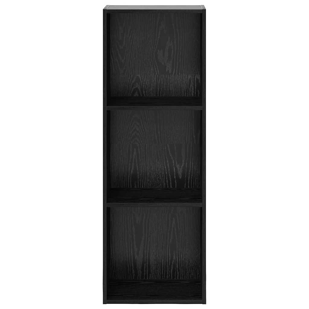 Bogreol 3 niveauer 40 x 30 x 114 cm Konstrueret træ Sort eg