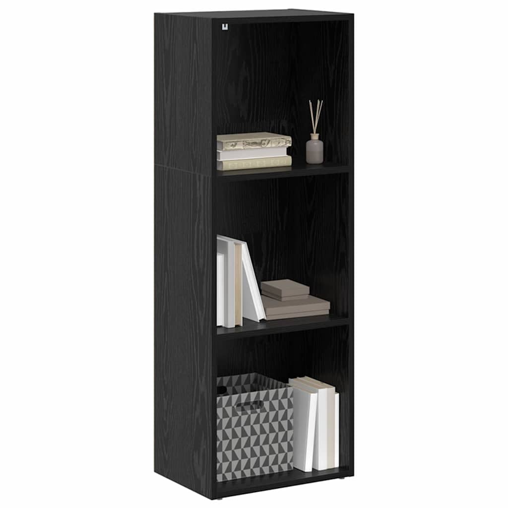 Bogreol 3 niveauer 40 x 30 x 114 cm Konstrueret træ Sort eg