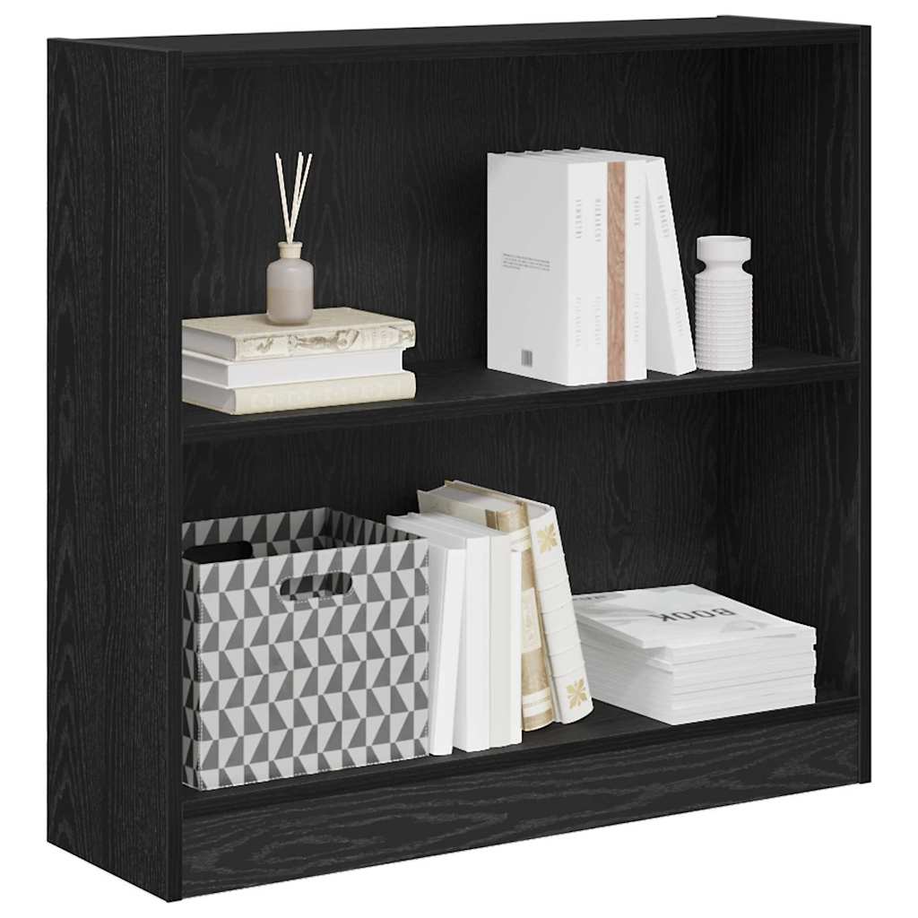 Bogreol 80 x 24 x 76 cm Konstrueret træ Sort eg