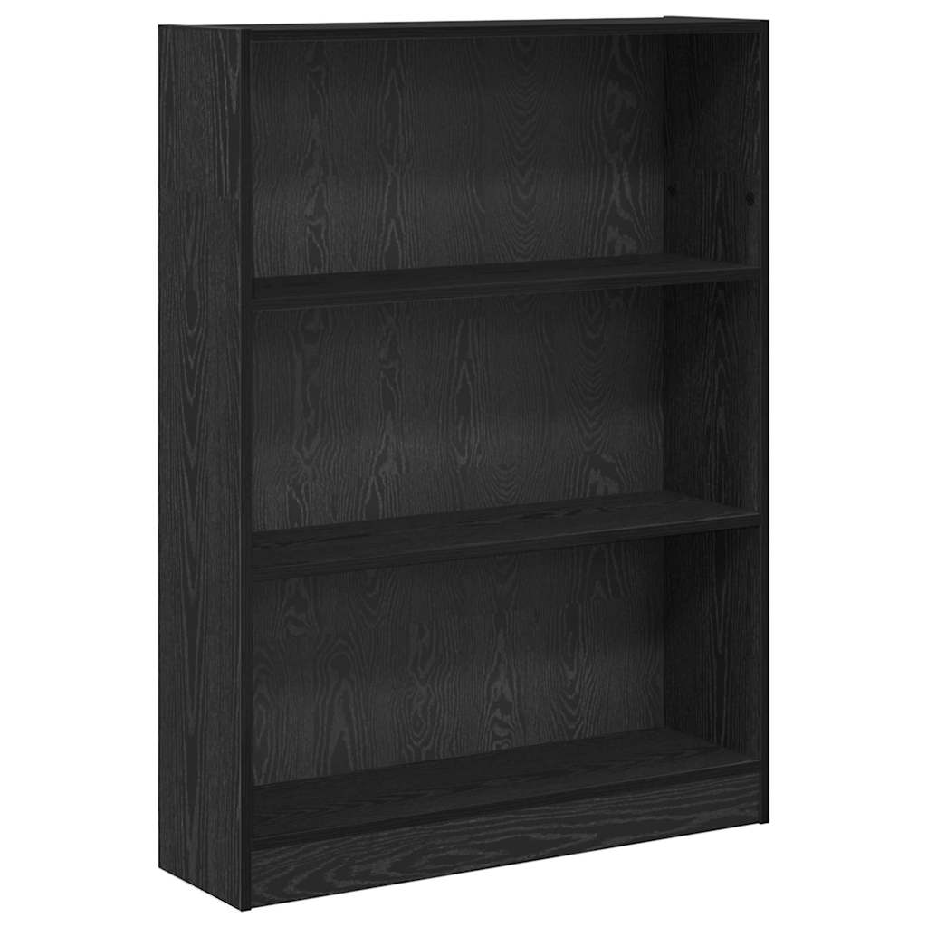 Bogreol 80 x 24 x 109 cm Konstrueret træ Sort eg