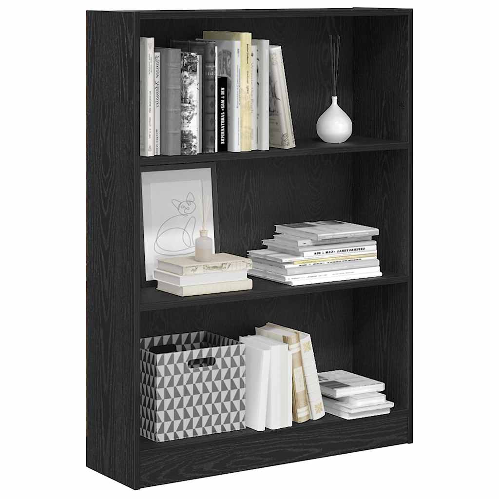 Bogreol 80 x 24 x 109 cm Konstrueret træ Sort eg