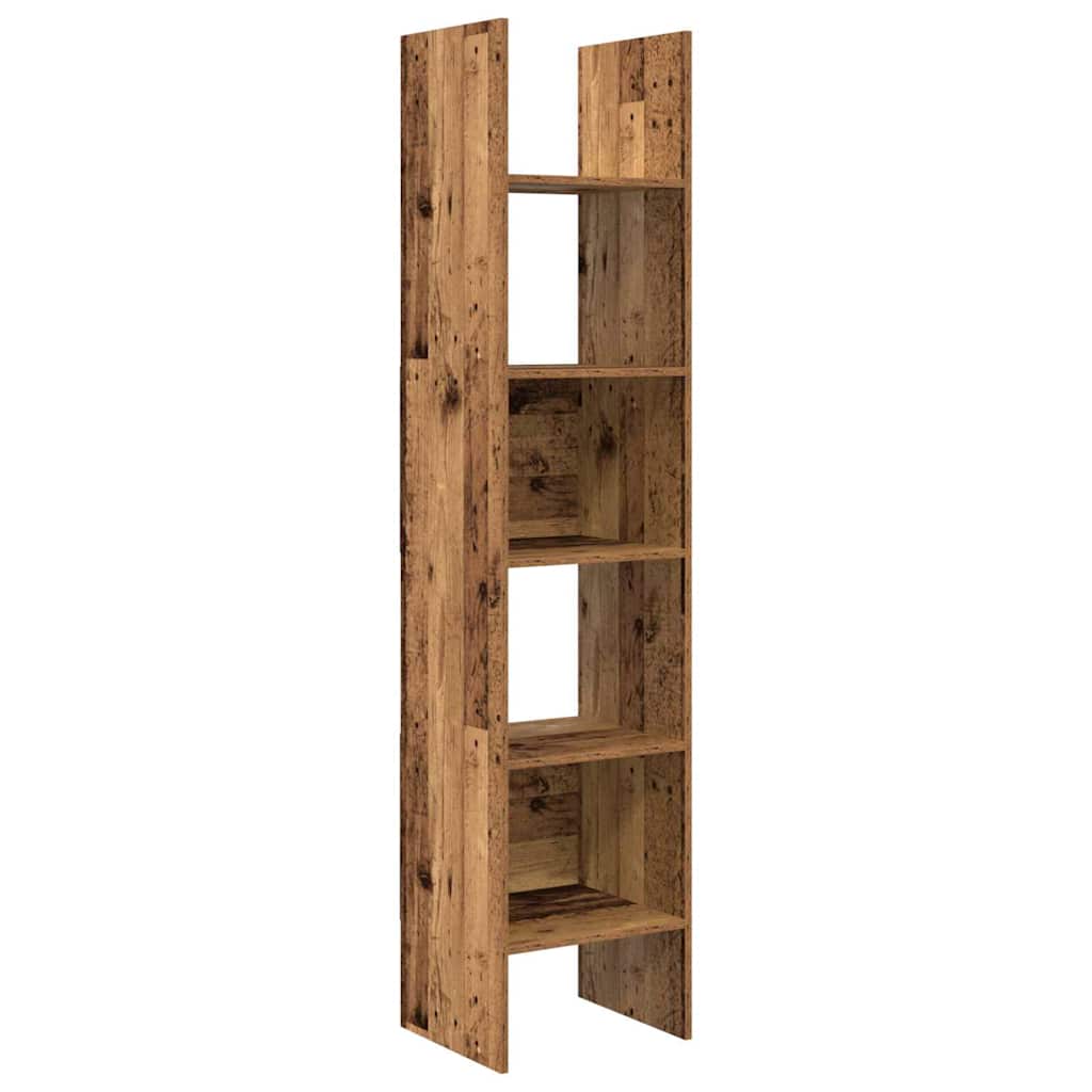 Bogskab 5 niveauer 40 x 35 x 180 cm Konstrueret træ Gammelt træ