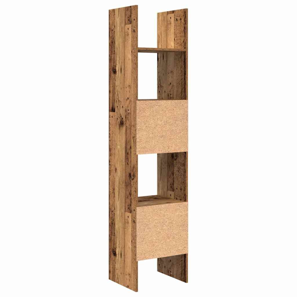 Bogskab 5 niveauer 40 x 35 x 180 cm Konstrueret træ Gammelt træ