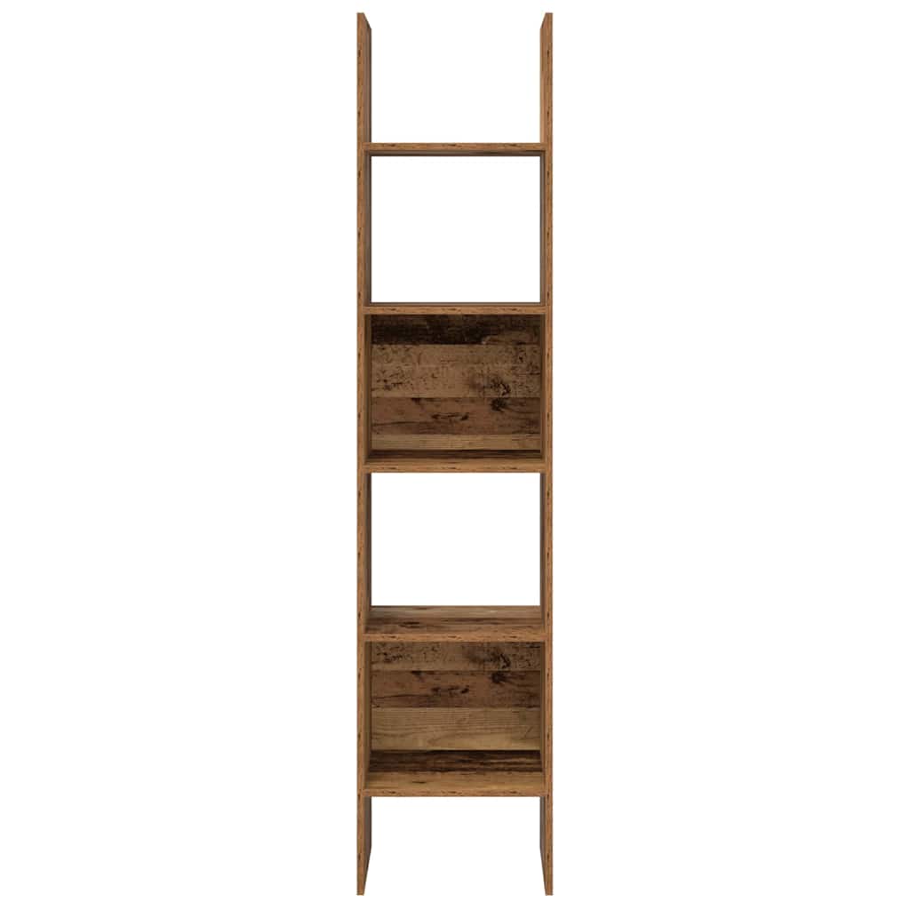 Bogskab 5 niveauer 40 x 35 x 180 cm Konstrueret træ Gammelt træ