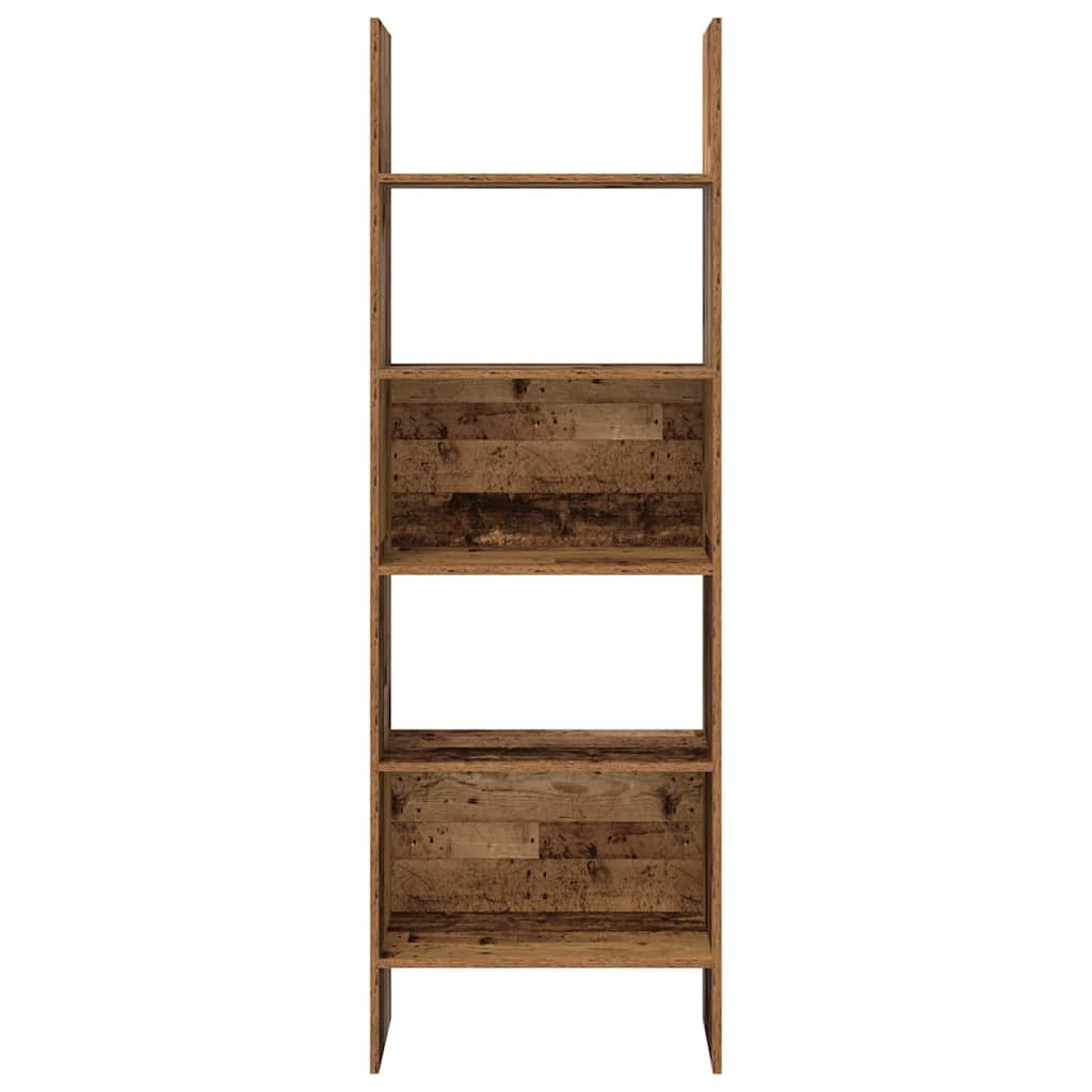 Bogskab 5 niveauer 60 x 35 x 180 cm Konstrueret træ Gammelt træ