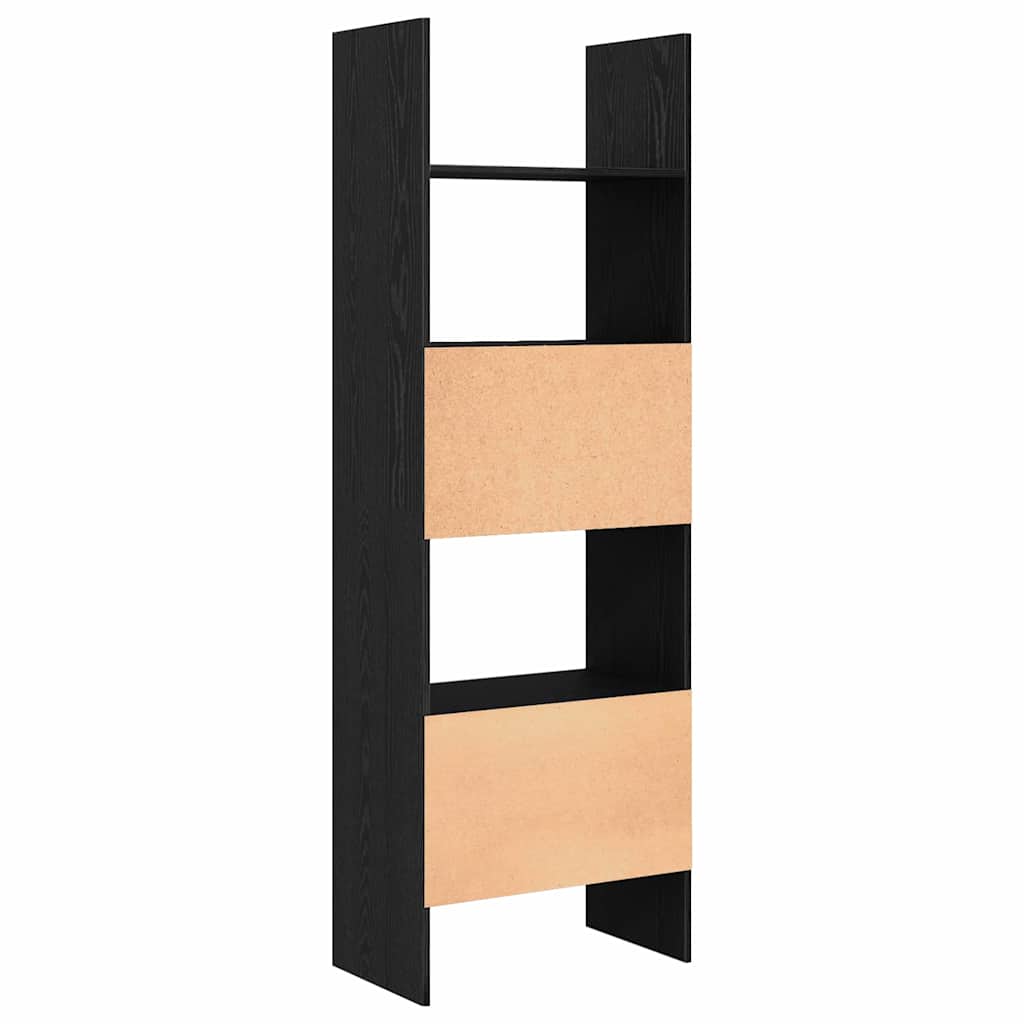 Bogskab 5 niveauer 60 x 35 x 180 cm Konstrueret træ Sort eg