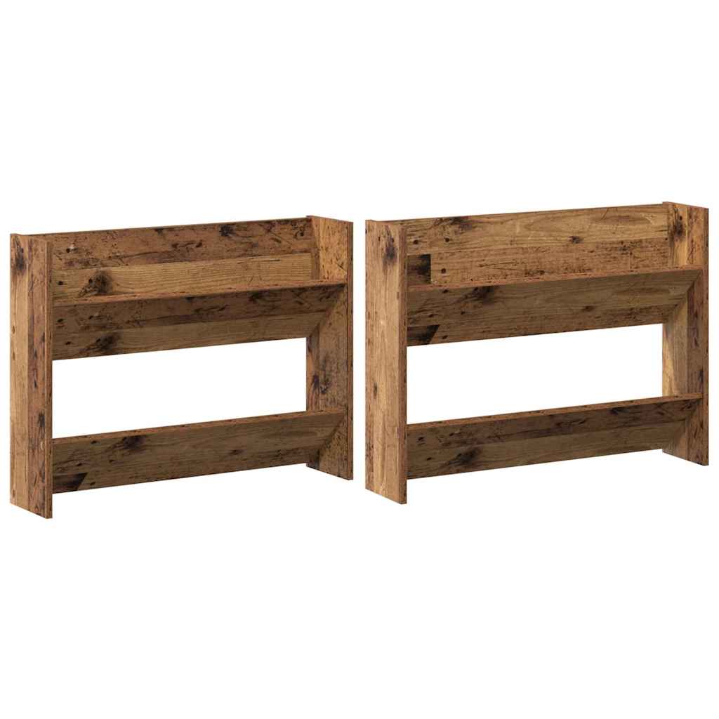 Sko skab 2 stk. 80 x 18 x 60 cm Konstrueret træ Gammelt træ