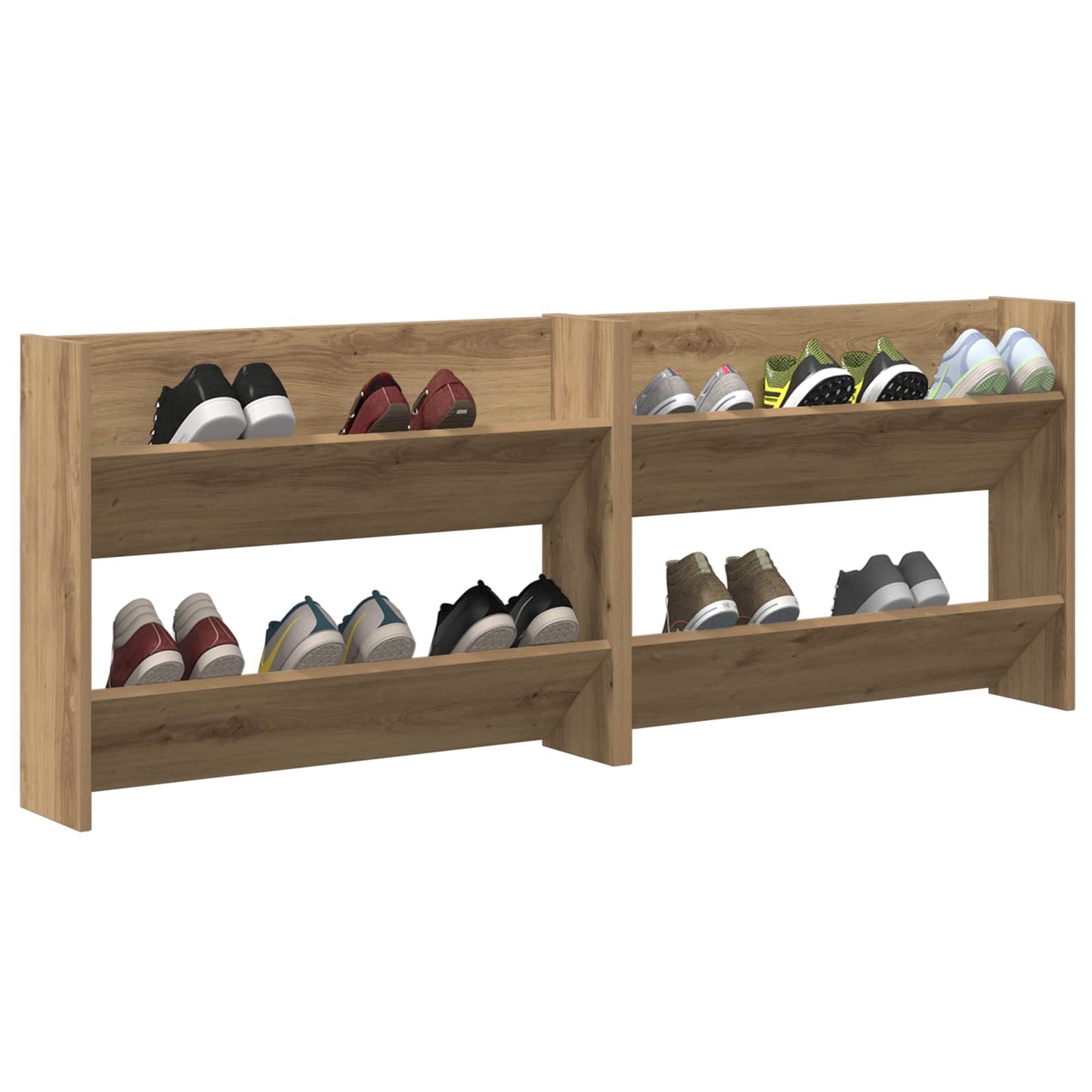 Sko skab 2 stk. 81 x 18 x 60 cm Konstrueret træ Artisan-eg