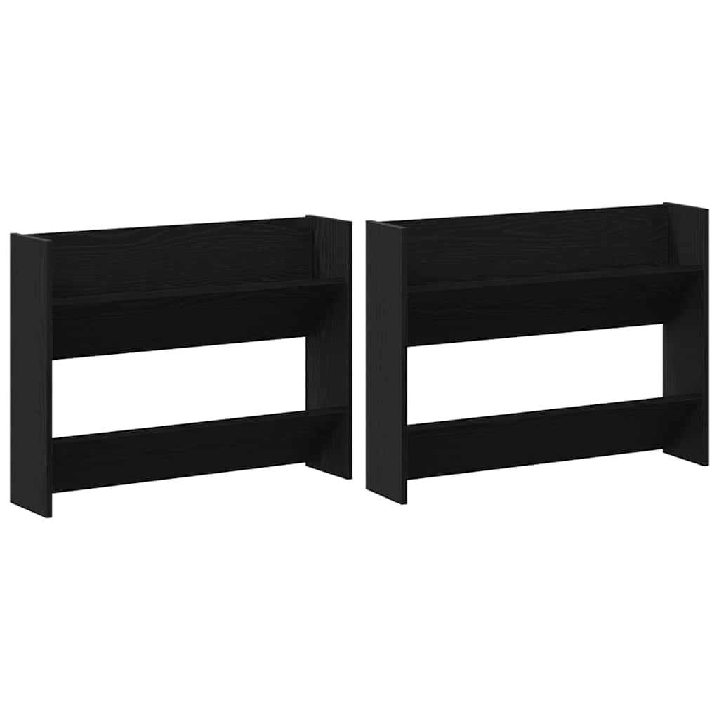 Sko skab 2 stk. 83 x 18 x 60 cm Konstrueret træ Sort eg