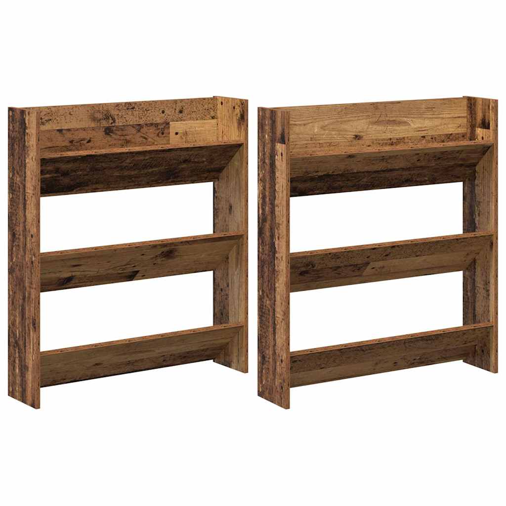 Sko skab 2 stk. 84 x 18 x 90 cm Konstrueret træ Gammelt træ