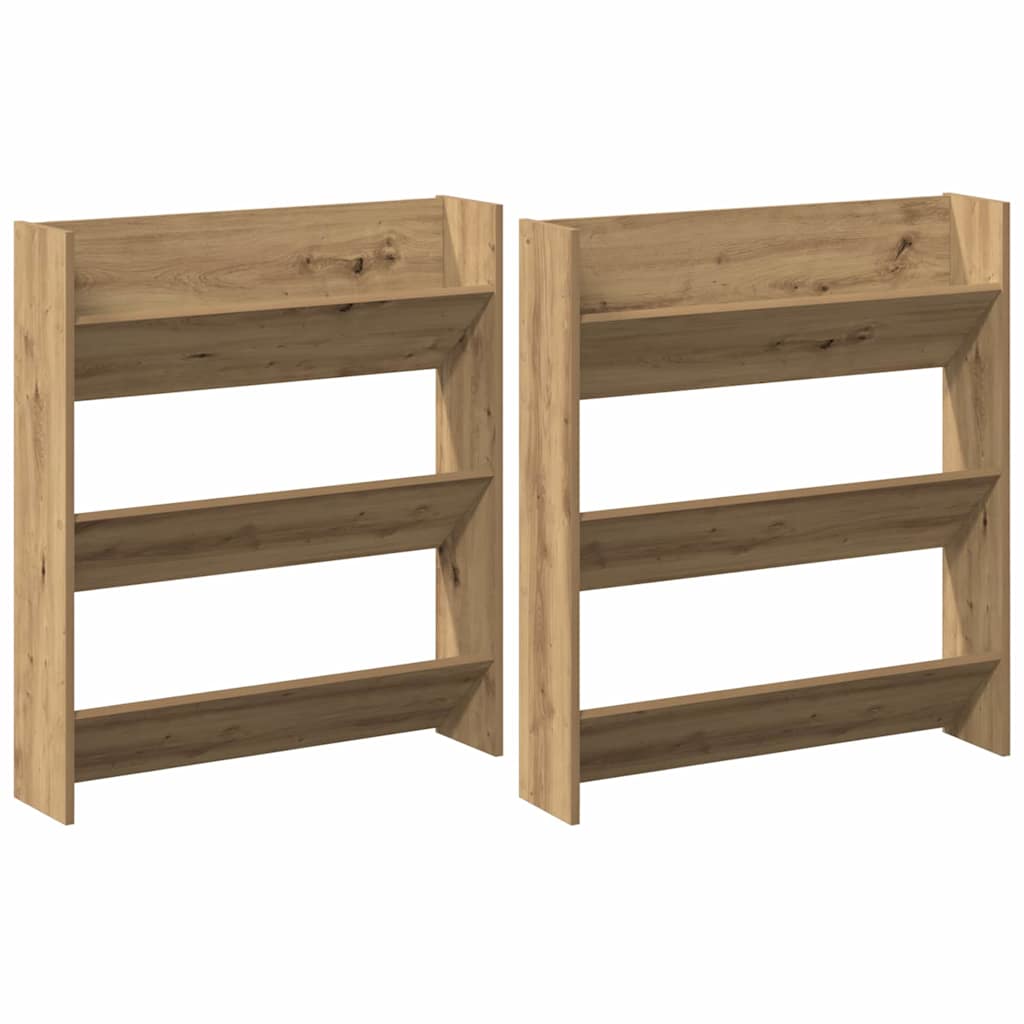 Sko skab 2 stk. 85 x 18 x 90 cm Konstrueret træ Artisan-eg