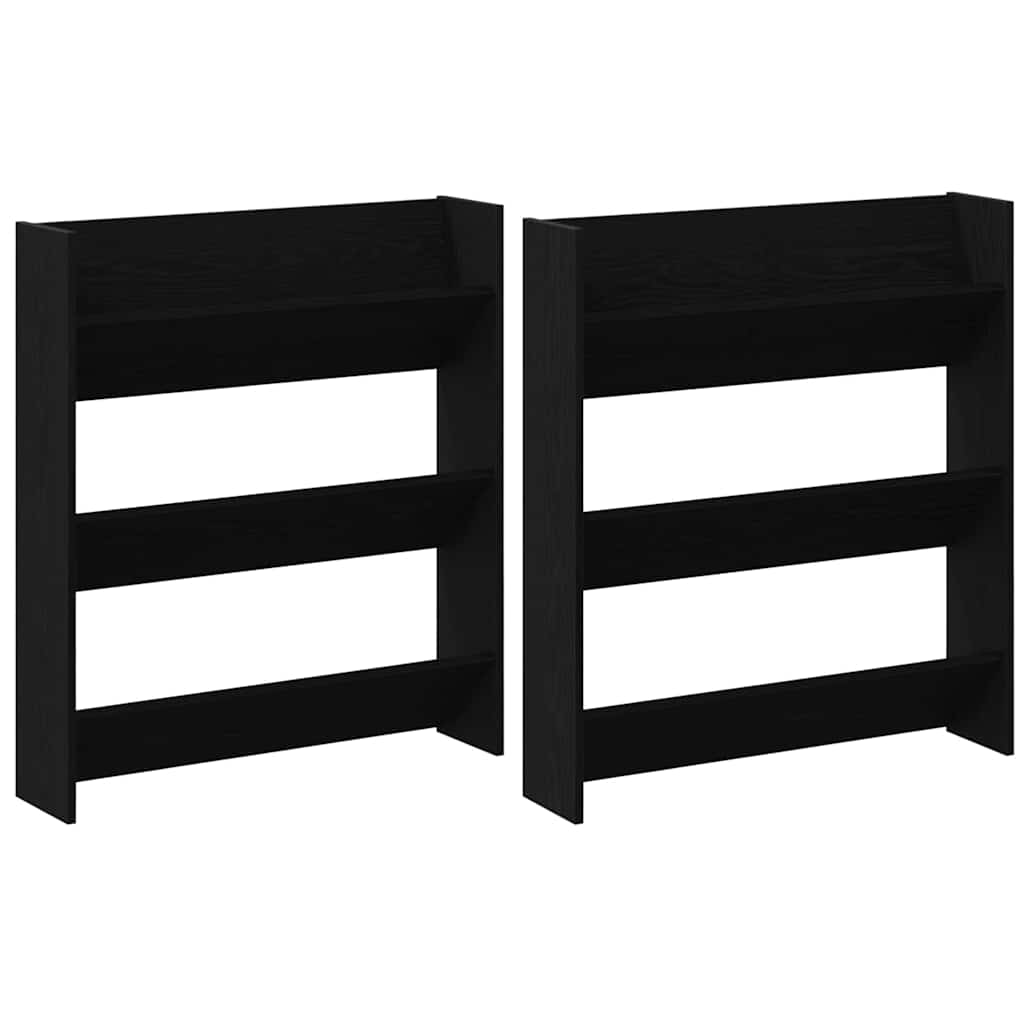 Sko skab 2 stk. 86 x 18 x 90 cm Konstrueret træ Sort eg