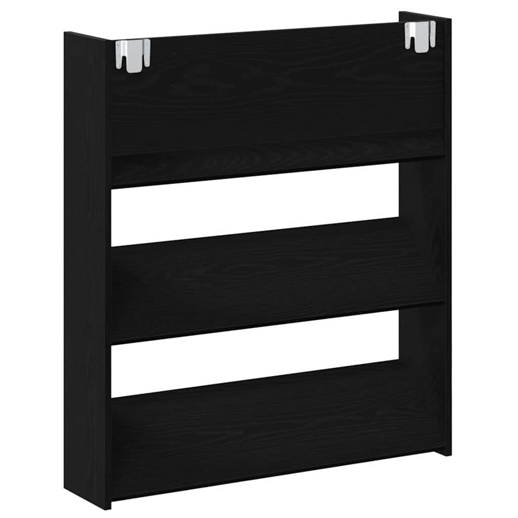 Sko skab 2 stk. 86 x 18 x 90 cm Konstrueret træ Sort eg